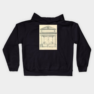 Vintage Architecture, Roman Portico with Columns by Henricus Hondius Kids Hoodie